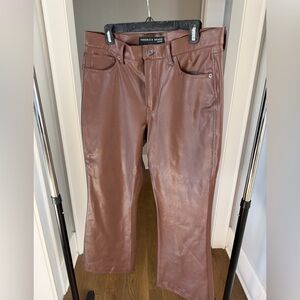 Veronica Beard Brown Faux Leather Pants